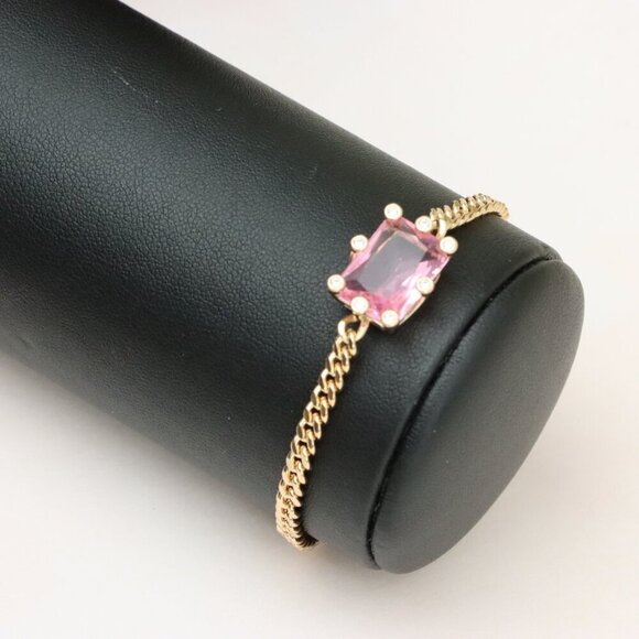 " Elegant Pink Crystal Rose Gold Bracelet with Adjustable Chain, XPBL0796 - Picture 10 of 12